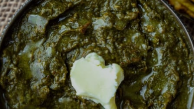 Photo of Adding the creamy joy of handmade white butter to saag to elevate it