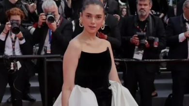 Photo of Aditi Rao Hydari on the Cannes red carpet in a Gaurav Gupta gown.